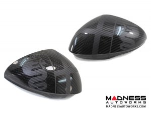 Alfa Romeo Giulia Mirror Covers - Carbon Fiber - Full Replacements - Alfa Romeo Theme